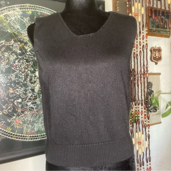 VTG Fia Italia Handloomed Knit Sweater tank Top! Rayon/Cotton. Large. - Picture 8 of 14